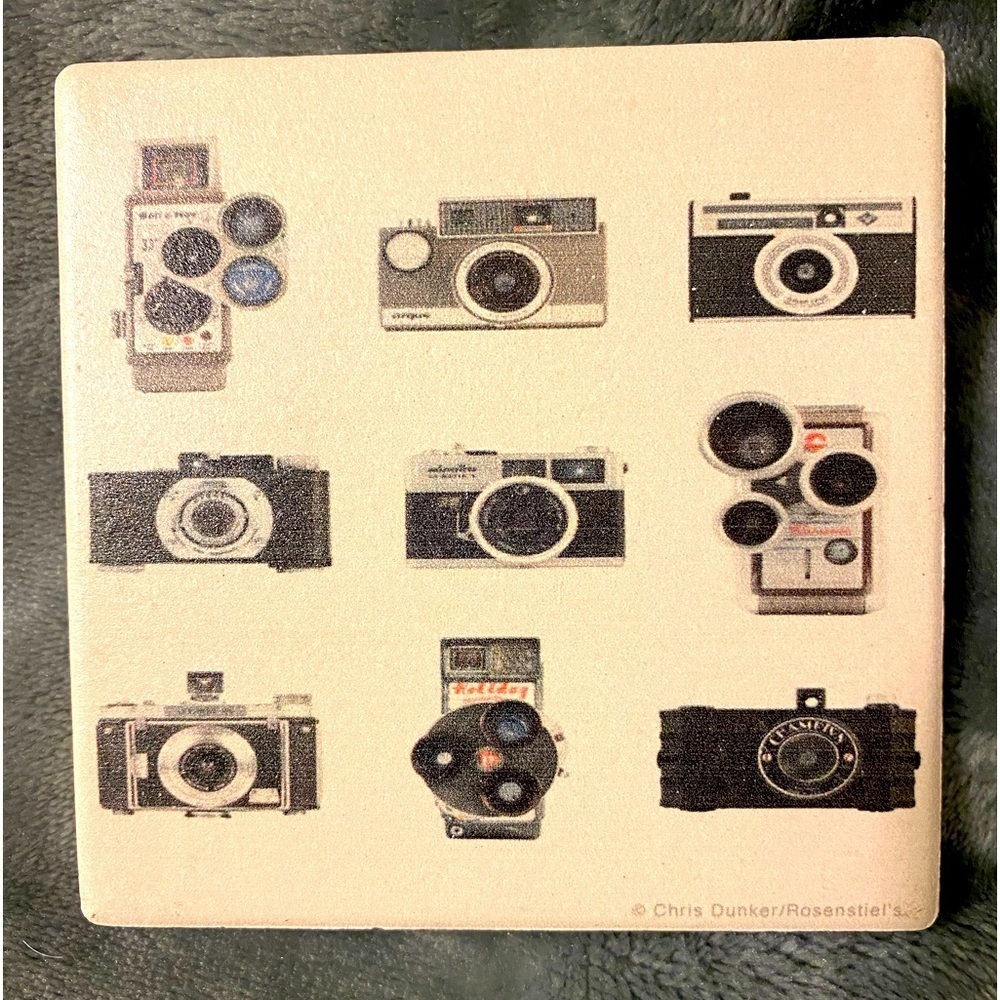 Thirstystone camera collective single tile cork backing signed on front #03